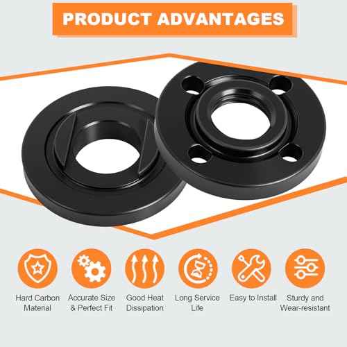 Podoy 6 Pack Angle Grinder Flange Lock Nuts 5/8-11 Grinder Nuts Replacement Parts Compatible with Dewalt Milwaukee Makita Ryobi Bosch Metabo Black Decker Angle Grinder Attachments