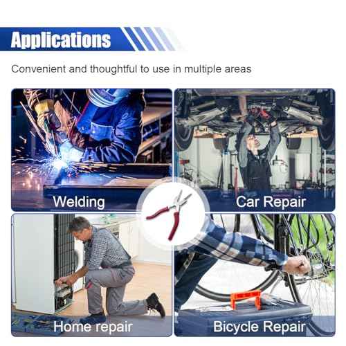 8" MIG Welding Pliers, High Carbon Steel Multi-Functional Welding Pliers, Anti-Rust Mig Welder Plier Clip Tool, Professional Welding Soldering Tool for Wire Cutting, Spatter Scraping