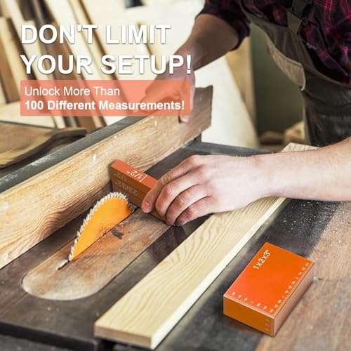 Setup Blocks 15 Pcs Aluminum Height Gauge Set for Router & Table Saw – Orange (Inch)