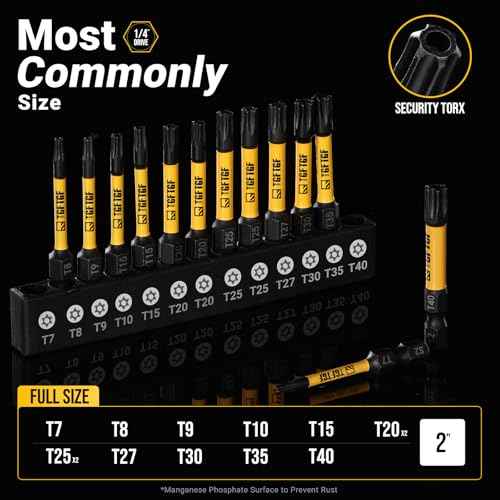 Impact Torx Bit Set 13PCS (TT7-TT40), 2¡± S2 Steel Security Torx, Tamper Proof Torque Star Bit Set with Magnetic CNC Machined Tips, Impact Screwdriver Bits with Storage Case