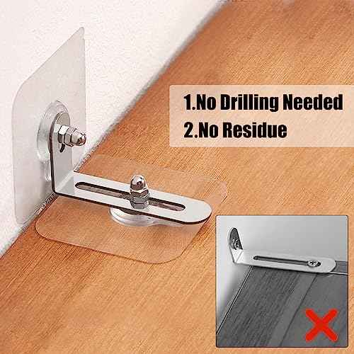 No Drill Furniture Anchors 6 Packs Anti Tip Furniture Straps Kit Adhesive Furniture Wall Anchors for Baby Proofing, Secure Bookcase Dresser Shelf Cabinet Wall