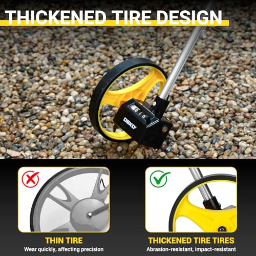 DEKOPRO 6-Inch Measuring Wheel, 9,999.9 Ft Range, One-Button Reset, Portable with Storage Bag