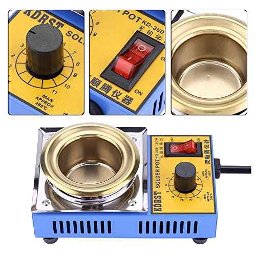 Solder Pot, 150W 110V, 50mm Soldering Bath Titanium Plate, Capacity 500g 200-450¡Æc, for Welding and Soldering Bath, Transformers