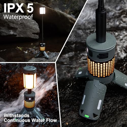 Tesmax Green Telescopic Camping Light with Stand & Magnetic Base - 40H Playtime