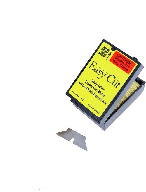 81 Easy Cut/EZ Replacement Blades for 1000, 1500, 2000 and 4000 Safety Box Cutters/Knives - Includes Disposal Unit