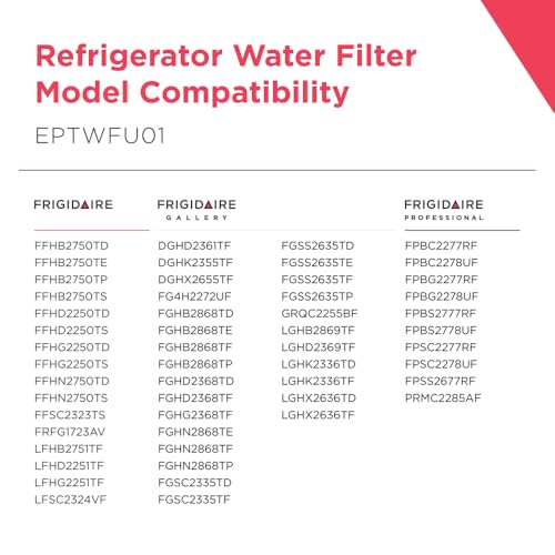 Frigidaire EPTWFU01 Refrigerator Water Filter Replacement - 1 Pack, White
