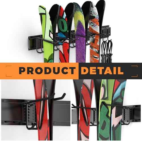 Garage Storage Organization System Ski Wall Rack Skis Mount Hanger Home Shed and Garage Snowboard Wall Rack System Holds Up to 350lbs