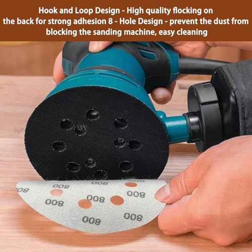 Viaky 36Pcs 125mm Sanding Discs, Wet Dry 5 Inch 8 Hole Hook and Loop 240 400 600 800 1000 1200 1500 2000 3000 Grit Round Sanding Pads, Orbital Sander Discs for Wood, Metal, Car, Furniture, Polishing