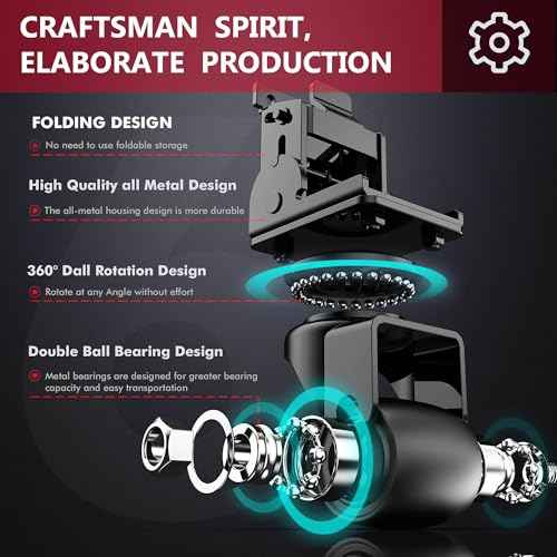 Packout Caster Wheel Kit, Upgraded Metal Front Wheels Fit for Milwaukee 48-22-8427/8426 Packout Rolling Tool Box-Accessories for Packout Toolbox, Folding Packaging Accessories Make Shipping Easy