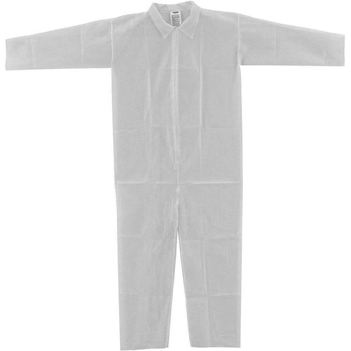 Global Industrial Disposable Polypropylene Coverall, Open Wrists/Ankles, WHT, 2XL, 25/Case