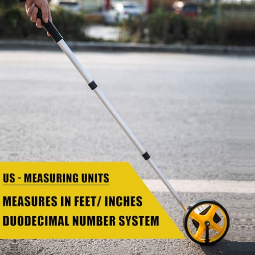 Zozen 6-Inch Measuring Wheel with Telescopic Handle - 37in Extended (Handle 37 in) - Yellow