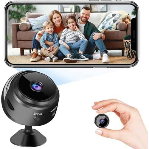 Mini Camera for Home Use, Mini Security Wireless WiFi Camera, HD 1080P Indoor/Outdoor Night Vision Nanny Cam for Baby, Pets, Compatible with Smartphone, Tablets(Black)