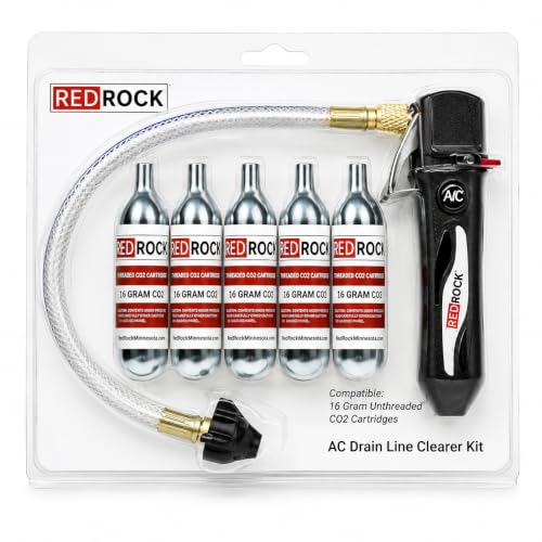 RedRock Gallo Drain Gun Black with 5 CO2 Cartridges - HVAC Condensate Line Cleaner