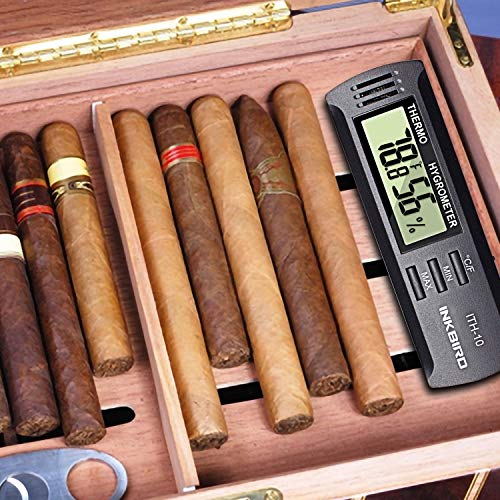 Inkbird ITH-10 Digital Thermometer & Hygrometer for Guitar Case – Temperature & Humidity Monitor (Black)