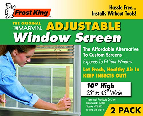Frost King 2AWS1045 WB Marvin Adjustable Window Screen, 10in High x