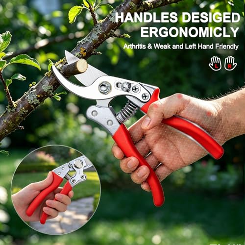 Kynup Modern Heavy Duty Pruning Shears with SK5 Steel - Left & Right Hand Friendly