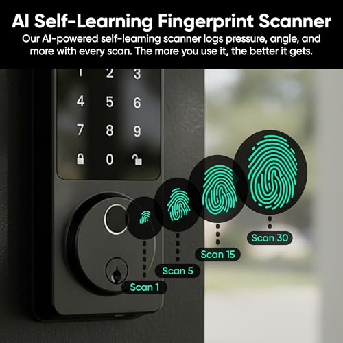 Wyze Auto-Lock Bolt v2 Fingerprint Smart Lock with Wi-Fi, Deadbolt & Backup Keys