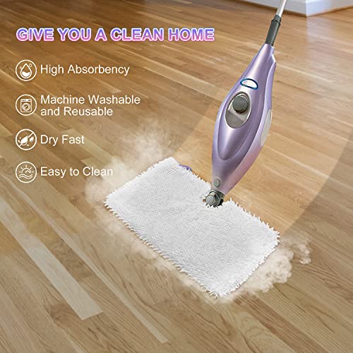 GFRED 6-Pack White Microfiber Steam Mop Replacement Pads for Shark S3500-S3901 Series (12.6 x 7 in) – Reusable Floor Cleaning Pads