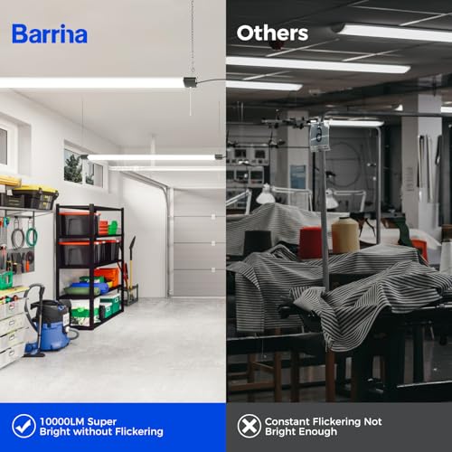 Barrina 4FT LED Shop Light 84W 10000LM 5000K Black - 1 Pack, Linkable & ETL Certified
