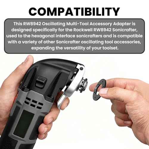 Zookpr 3 Pack RW8942 Oscillating Multitool Accessory Adaptor for Rockwell RW8942 Sonicrafter, Fit Other Sonicrafter Oscillating Tool Accessories