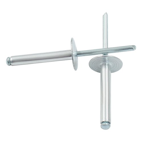 Zorveiio 60 Pcs 3/16" x 1-1/4" Large Flange Aluminum Blind Rivets Dome Head Pop Rivets for Installing Accessories, Silver