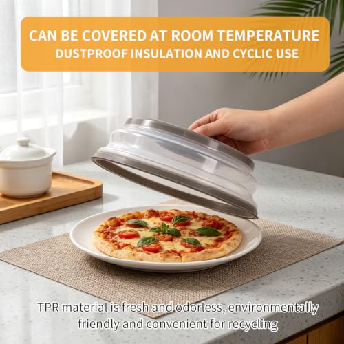 GLICPIX Grey 10.5 Inch Microwave Splatter Cover Collapsible
