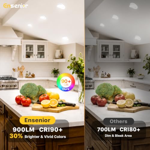 Ensenior 4 Inch Gimbal LED Recessed Light 5CCT Dimmable 9W 900LM 4 Pack