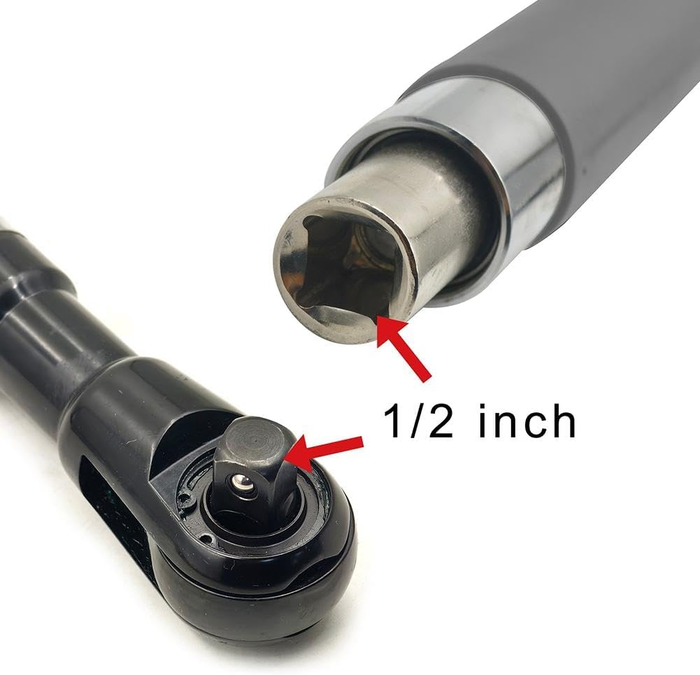 Offset Extension Wrench Impact for Electric Drill, with 4 Socket Adapters and 1/2‘’ Drill Adapter, Multifunctional Chain Drive Electric Ratchet Wrench Tool for Tightening Fasteners (1pcs)