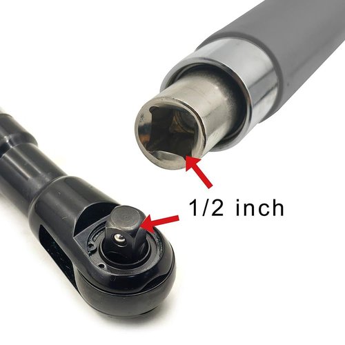 Offset Extension Wrench Impact, 2025 New Upgrade Electric Ratchet Wrench, Impact Wrench Extender for Socket Sets, 1/2-Inch Electric Drill Adapter, 4 Conversion Adapters,Slim Design for Tight Spaces