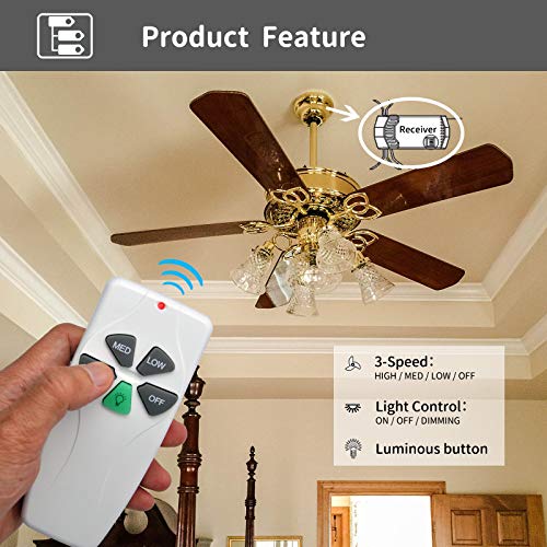 CENMING FAN28R Universal Ceiling Fan Remote Control Kit for Harbor Breeze Hampton Bay Hunter