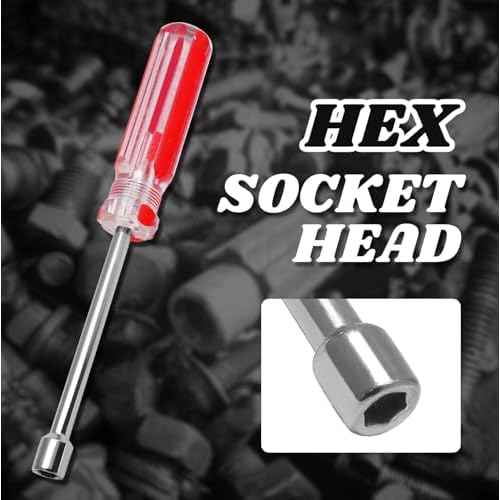 5/16 Inch Hex Nut Driver, Socket Wrench Screwdriver with 3.7-Inch Hollow Shaft, Cushion Grip Handle