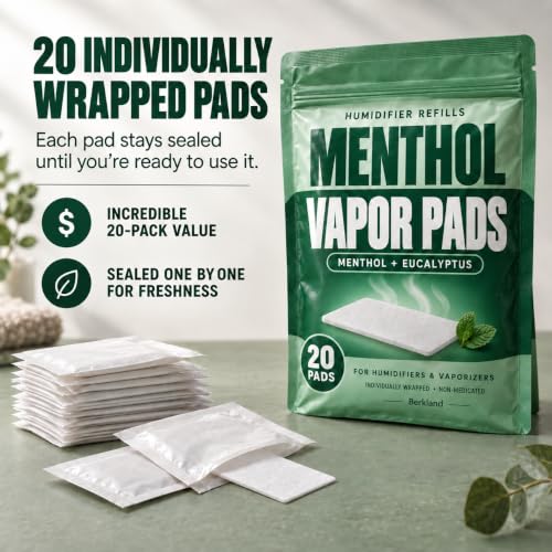 Menthol Vapour Pads for Humidifiers & Vaporizers – Berkland 20 Pack