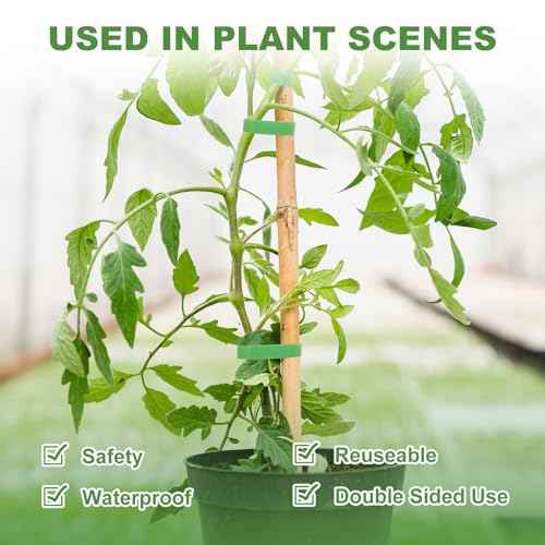 6 Rolls 196 Ft Green Plant Tape for Climbing Plants, 1/2 Inch Reusable Plant Stretch Ties, Adjustable Tomato Plant Supports, Plant Twist Ties for Gardening, Home, Office