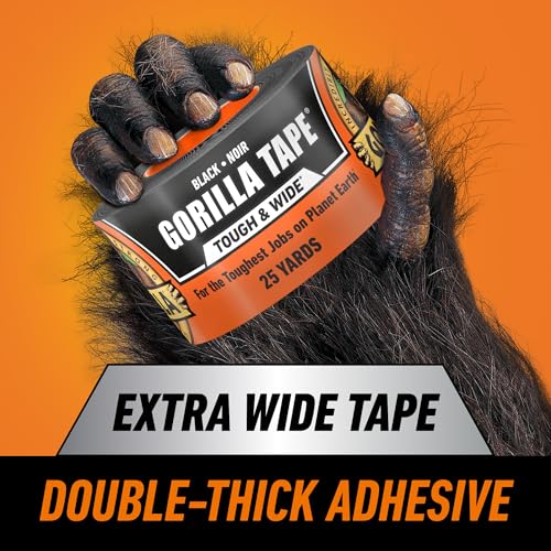 Gorilla Heavy Duty Black Duct Tape 2.88" x 25 yd - 1 Pack