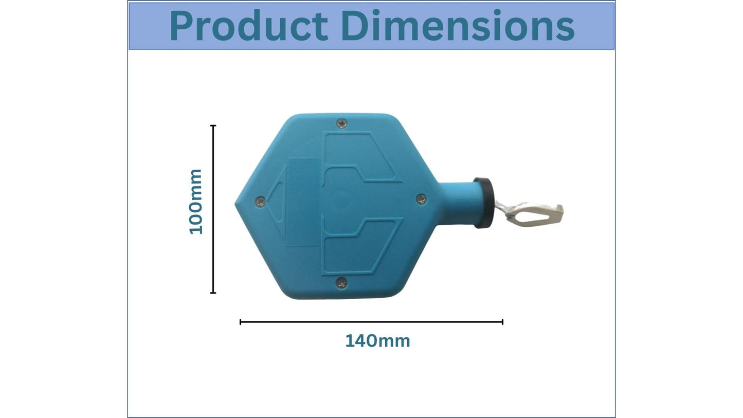 Zimpty ZY502 2-Pack 100-Foot Chalk Line Reel, 1.5mm String (Blue)