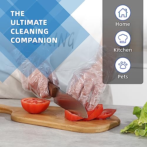 Food Prep Gloves 500 Pack - Food Safe Plastic Disposable Gloves, One Size