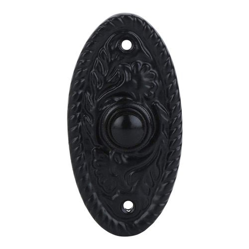 STALLION HARDWARE Iron Bell Push Button - Black Powder Coat Door Chime for Classic Entryways, Durable Hardwired Design, Perfect for Modern & Classic Homes