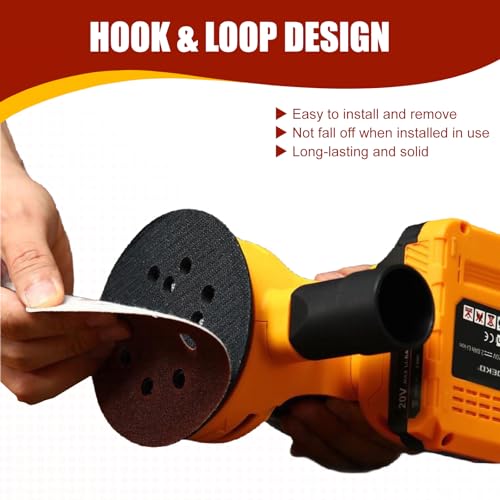 YNZDRWA 70 pcs 5 Inch 8-Hole Sanding Discs Set with 9 Grits - Long-lasting Orbital Sander Pads