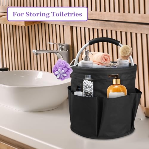 IHOMAGIC 17L Foldable Cleaning Caddy with 6 Pockets – Black, 600D Oxford, Portable