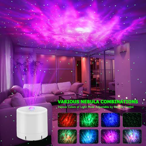 HERHOTER 3in Galaxy Star Projector with Timer & Remote for Bedroom & Party Decor