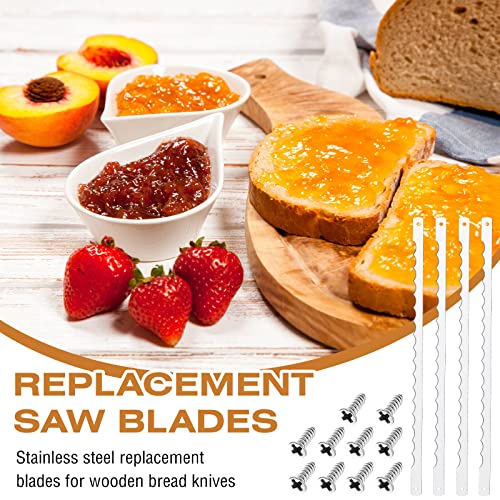 Lasnten 4 Pcs Bread Knife Blades Serrated Stainless Steel Replacement with Screws (4-pack) 10.8in