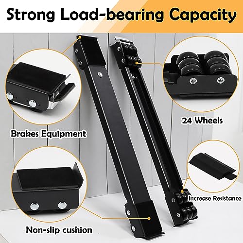 Majhulla Extendable 17-27.56 in Heavy Furniture Rollers with Brakes (Black) – Appliance Dollies