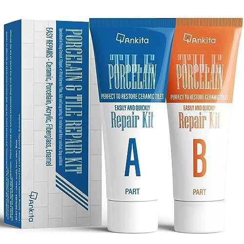 Ceramic Tile Repair Kit (White), Tile Repair Kit with Super Strong Adhesion, Floor Cracked Tile Filler for Cracks, Chips, Holes on Ceramic, Porcelain, Acrylic, Fiberglass, Enamel