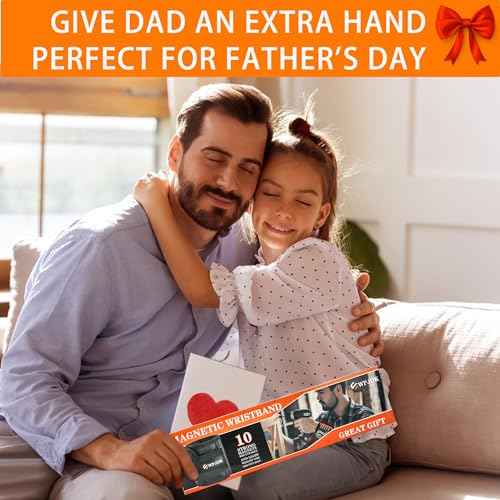 Magnetic Wristband for Holding Screws, Drilling Bits, Nails, Stocking Stuffers Gifts for Men Father's Day Gift Christmas Gifts for Dad Birthday Gifts for Men Dad Gadget Gifts for Husband