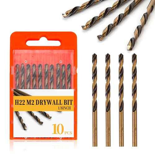 Drywall Cut Out Bit 5/32 | 1/8 inch, HSS M2 high-Speed Steel Drywall Guidepoint Cutting Bits, Drywall Tools Used with Spiral Saw (10, 1/8 inch)