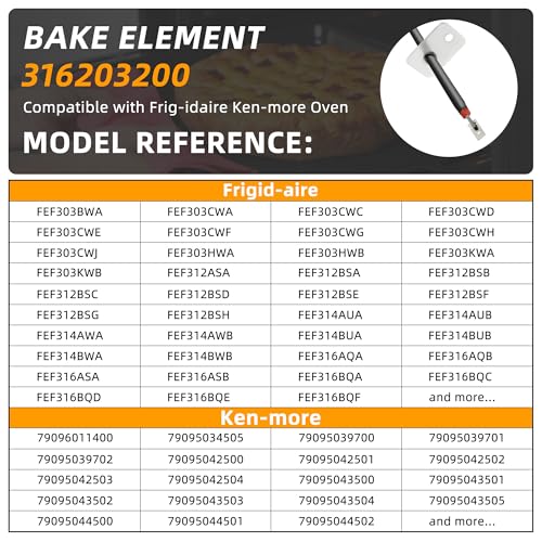 Broil Element 12.5in x 18.5in 3000W Replacement for Kenmore/Frigidaire Ovens