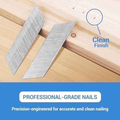 meite 15 Gauge Angled Finish Nails, 2-1/2-Inch 34 Degree Angled Galvanized Finishing Nails for Nailer Guns - Perfect for Window Trim, Cabinet Building and Other DIY Projects (2,000 Counts)