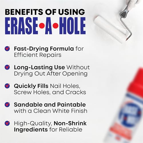 Erase-A-Hole Wall Repair Stick Variation 1 - Fast-Drying Nail & Screw Hole Filler, 4.5 oz