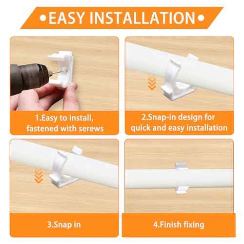 PEX Clips Pipe Clamp 3/4 Inch, 20 Pack 20 mm Pipe Hangers Pipe Holder PEX Tubing Clamps PVC Water Pipe Support, Plastic U-Shaped PVC Pipe Clamps Tools With Screws, White