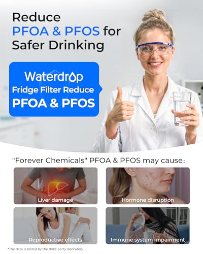 Waterdrop EDR1RXD1 Refrigerator Water Filter Replacement 3 Pack - NSF Certified, Easy Install, Fits W10295370A